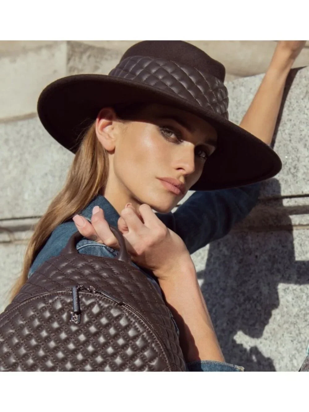 Eric Javits New York Quilty Fedora Hat Chocolate ( O/S )
